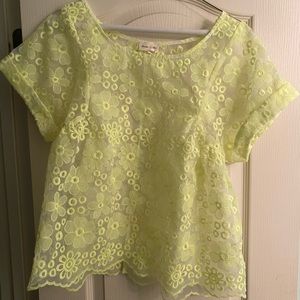 Gently Worn Neon Meadow Rue Embroidered Top